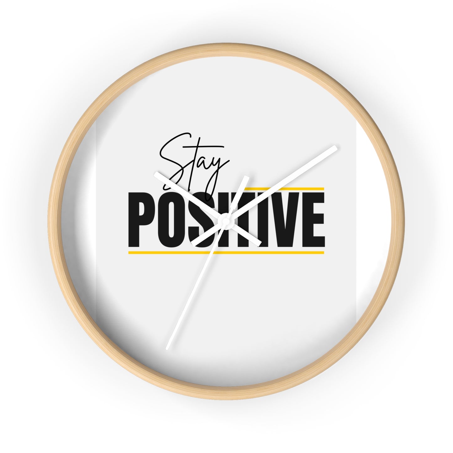 Motivational Wall Clock - Stay Positive Decor, Home Office Accessories, Gift for Friends, Positive Vibes Wall Art