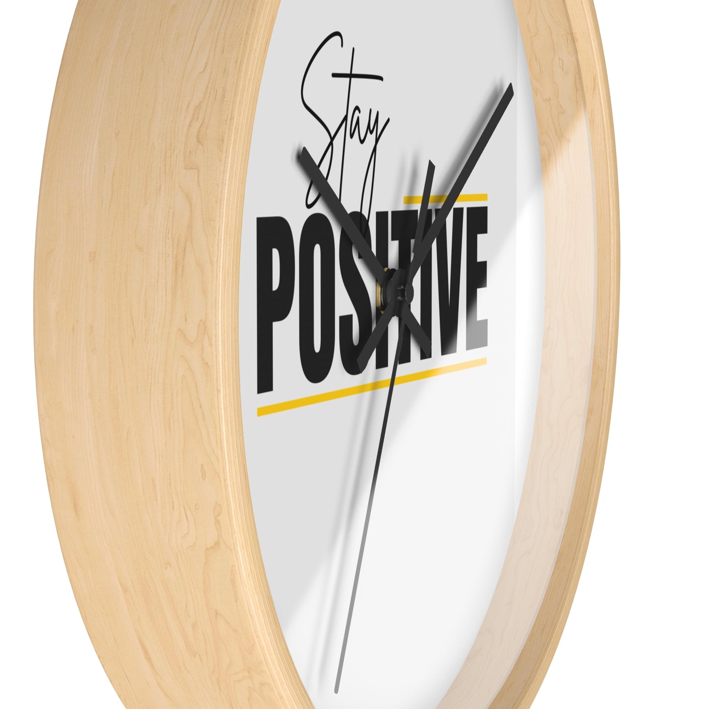 Motivational Wall Clock - Stay Positive Decor, Home Office Accessories, Gift for Friends, Positive Vibes Wall Art