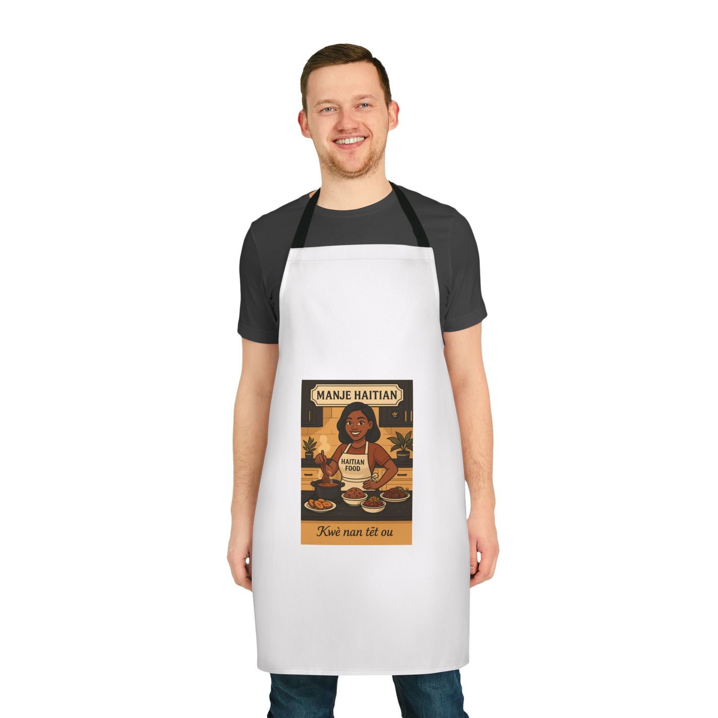 Haitian Heritage Apron, Vibrant Cooking Gift, Home Chef Attire, Culinary Delight, Kitchenwear for Food Lovers, Unique Gift for Holidays