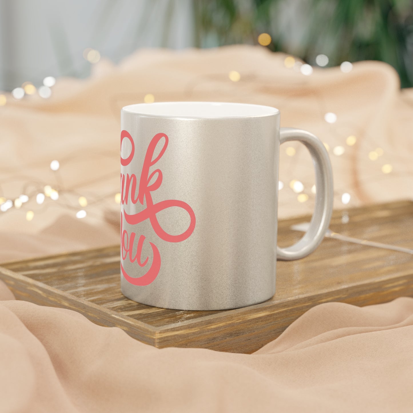 Thank You Metallic Mug - Silver/Gold Appreciation Gift