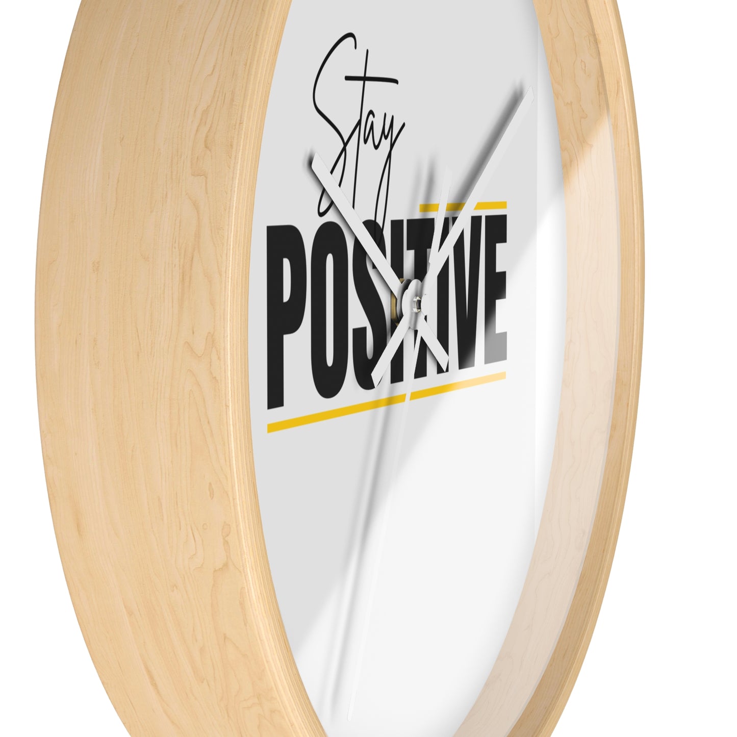 Motivational Wall Clock - Stay Positive Decor, Home Office Accessories, Gift for Friends, Positive Vibes Wall Art