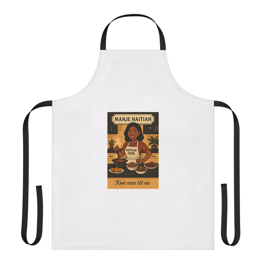 Haitian Heritage Apron, Vibrant Cooking Gift, Home Chef Attire, Culinary Delight, Kitchenwear for Food Lovers, Unique Gift for Holidays