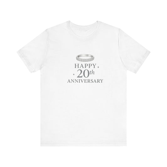 Anniversary Celebration Tee, 20th Anniversary Gift, Unisex Jersey T-Shirt, Couple Matching Shirts, Wedding Milestone Apparel