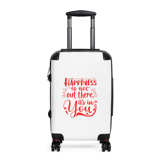 Happiness is Inside You Suitcase | Travel Luggage | Motivational Quote Case | Perfect Gift for Travelers | Carry-On Bag